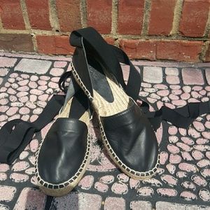 VINCE - Black leather Espadrilles